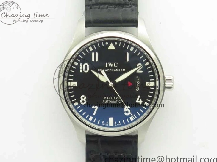 MIROTIME 0718 Supportive Mark XVII IW326501 MKS 1:1 Best Edition Black Dial On Black Leather Strap MIYOTA 9015 V 7208